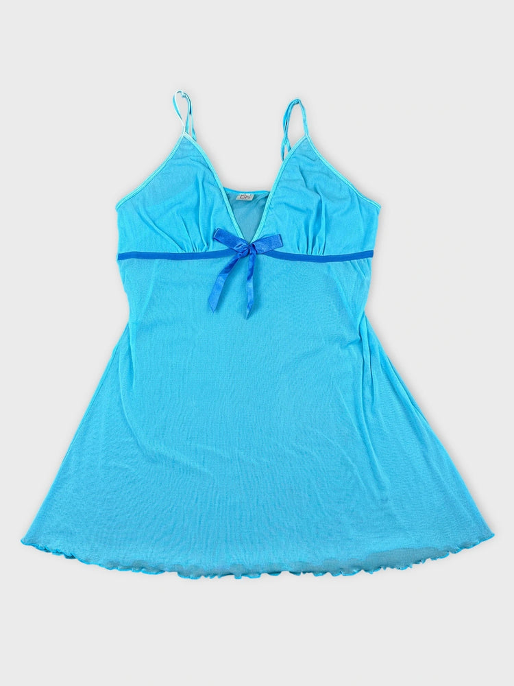 Ocean Blue Sheer Cami with Bow (XL)