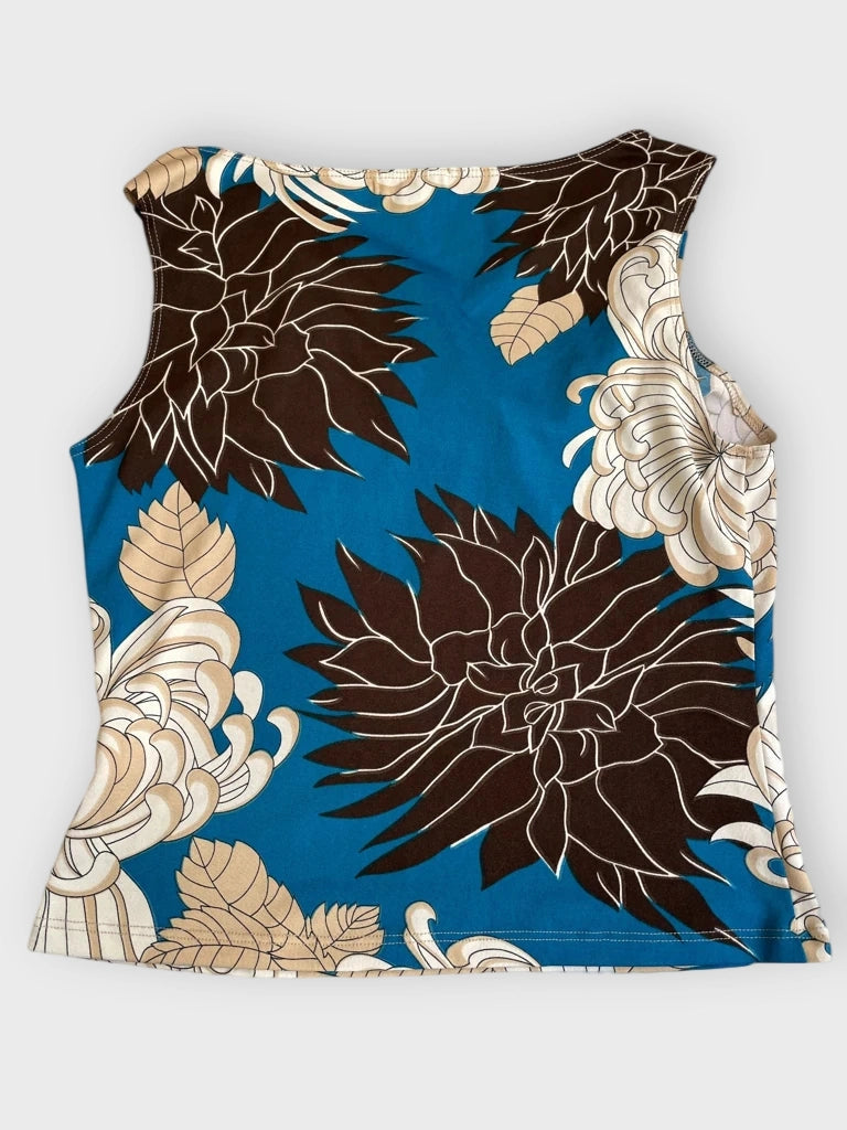 detail view, SKY David Park ocean garden – retro floral top, vintage Y2K second hand piece, image 6