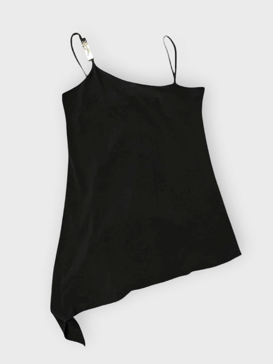 front view, Siren Black Mesh Accent Top, vintage Y2K second hand piece