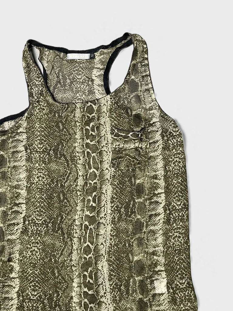 detail view, Thena Snake Sheer Top, vintage Y2K second hand piece, image 4