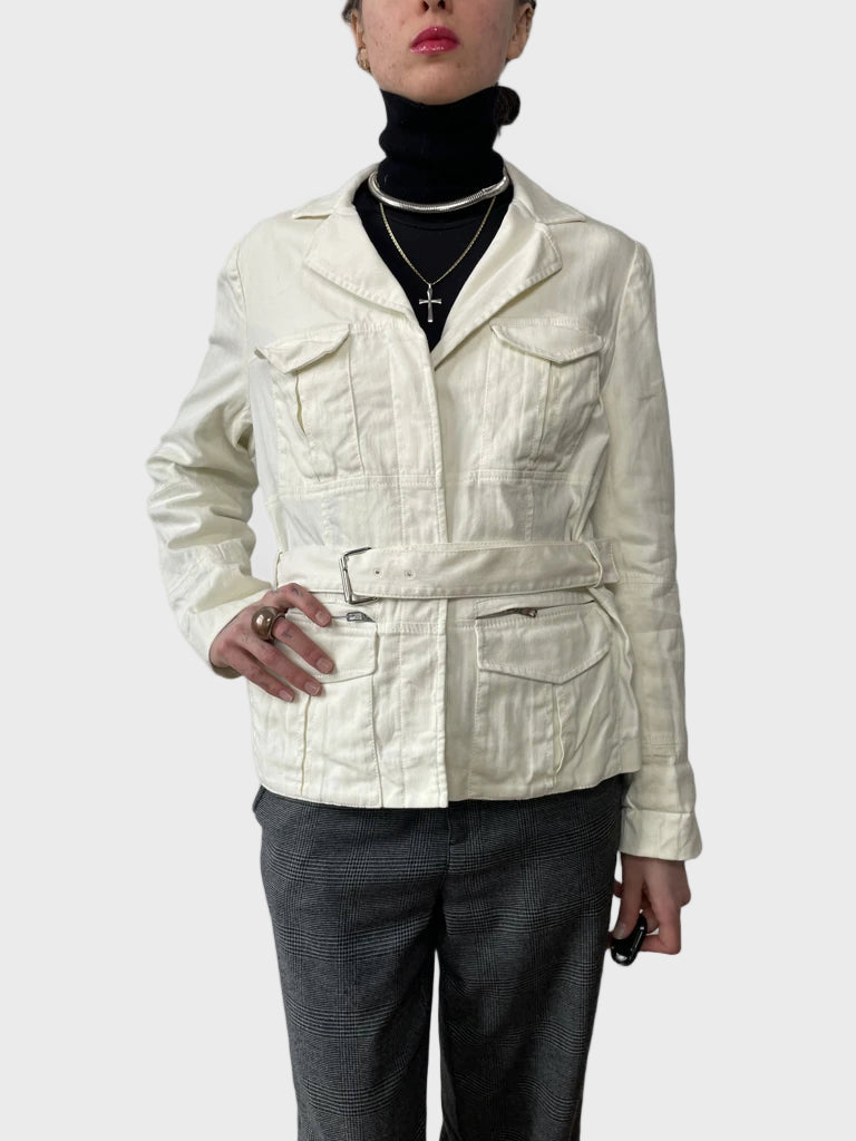 front view, Stilnovo White Coat, vintage Y2K second hand piece