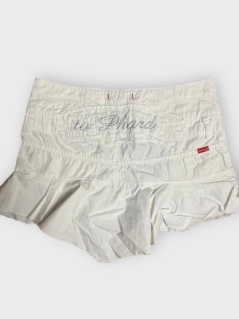 detail view, Phard White Miniskirt, vintage Y2K second hand piece, image 4