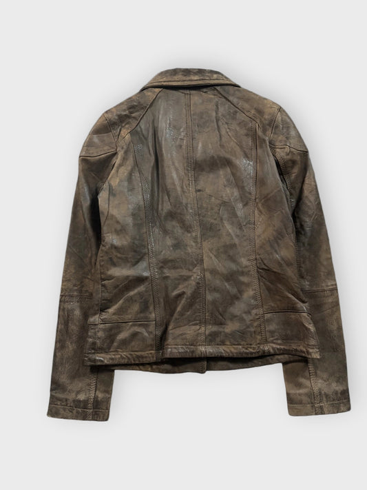 back view, Wilsons Brown Genuine Leather Jacket, vintage Y2K second hand piece