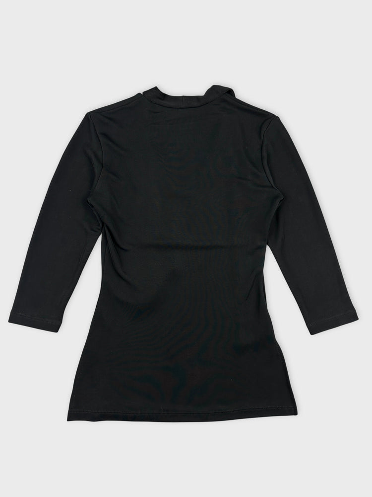 Chic Black Body Shirt with Flattering Fit (S)