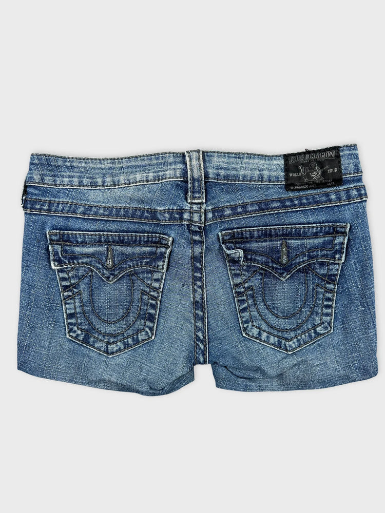 True Religion distressed Denim Shorts with Edgy Details (W29)