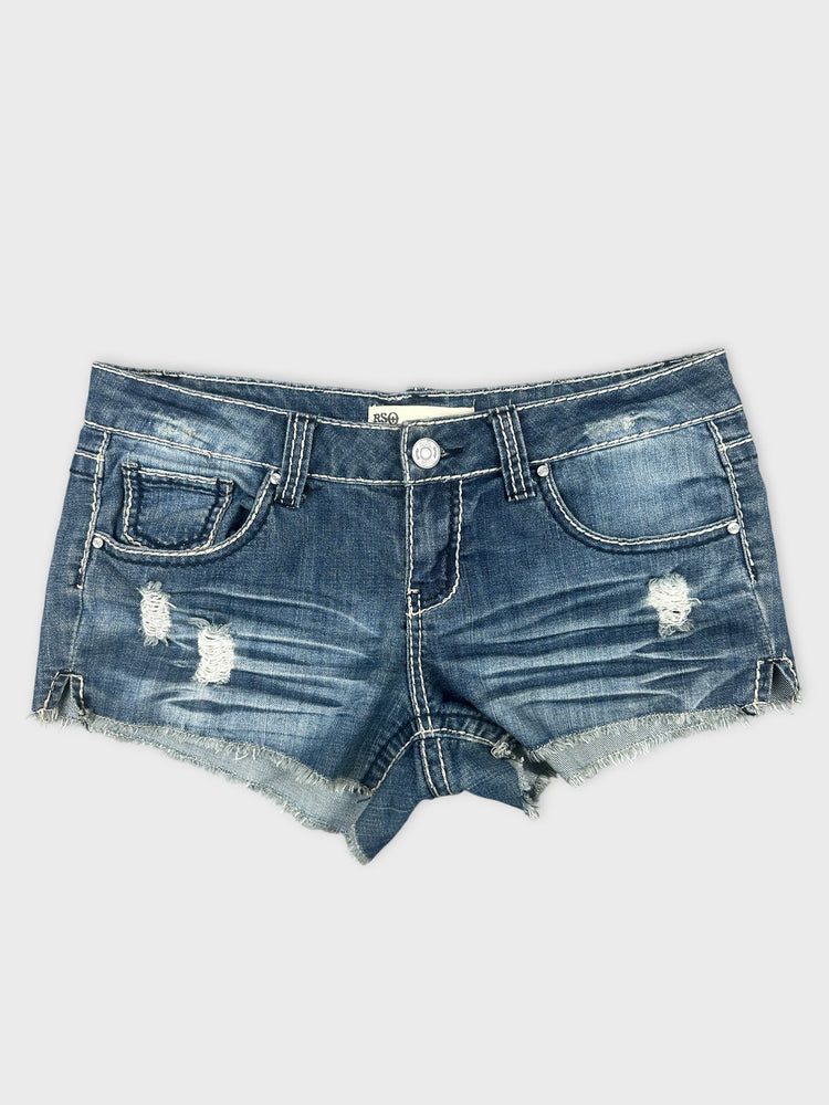 Distressed Denim Shorts with Raw Hem (W33 / XL)