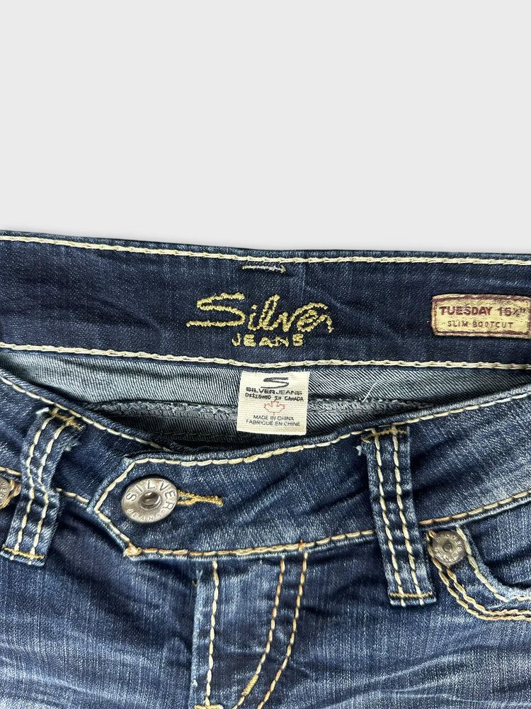 Classic Blue Flare Jeans with Contrast Stitching (W30 / L)