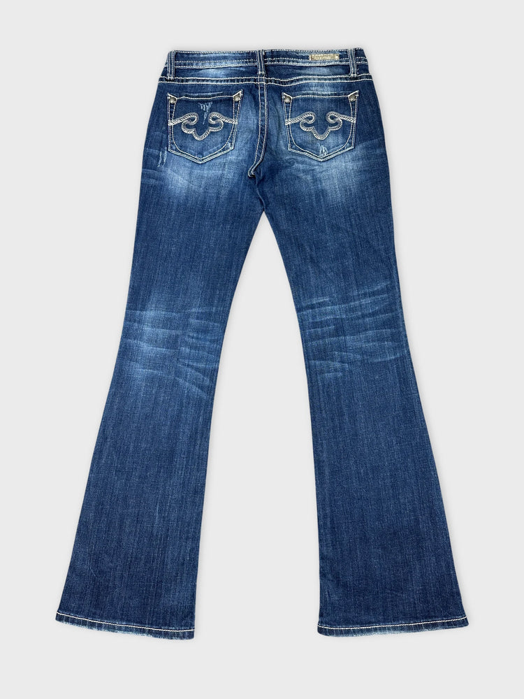 Chic Long Blue Jeans with Flared Bottom (W29 / M)