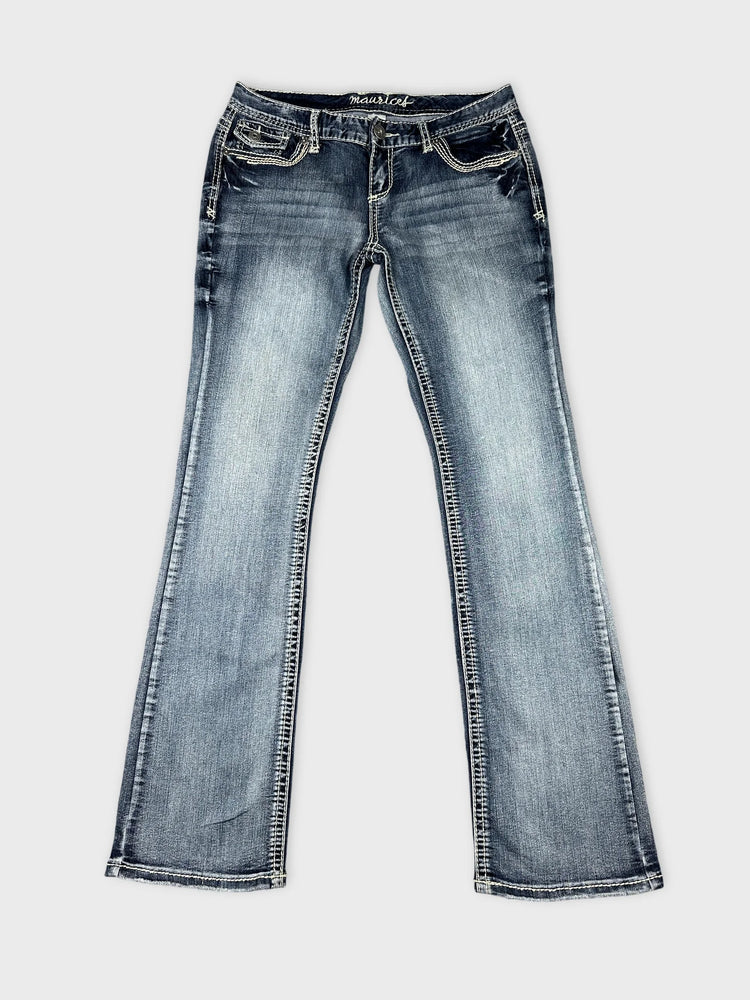 Flared Denim Jeans with Raw Hem (W31 / L)