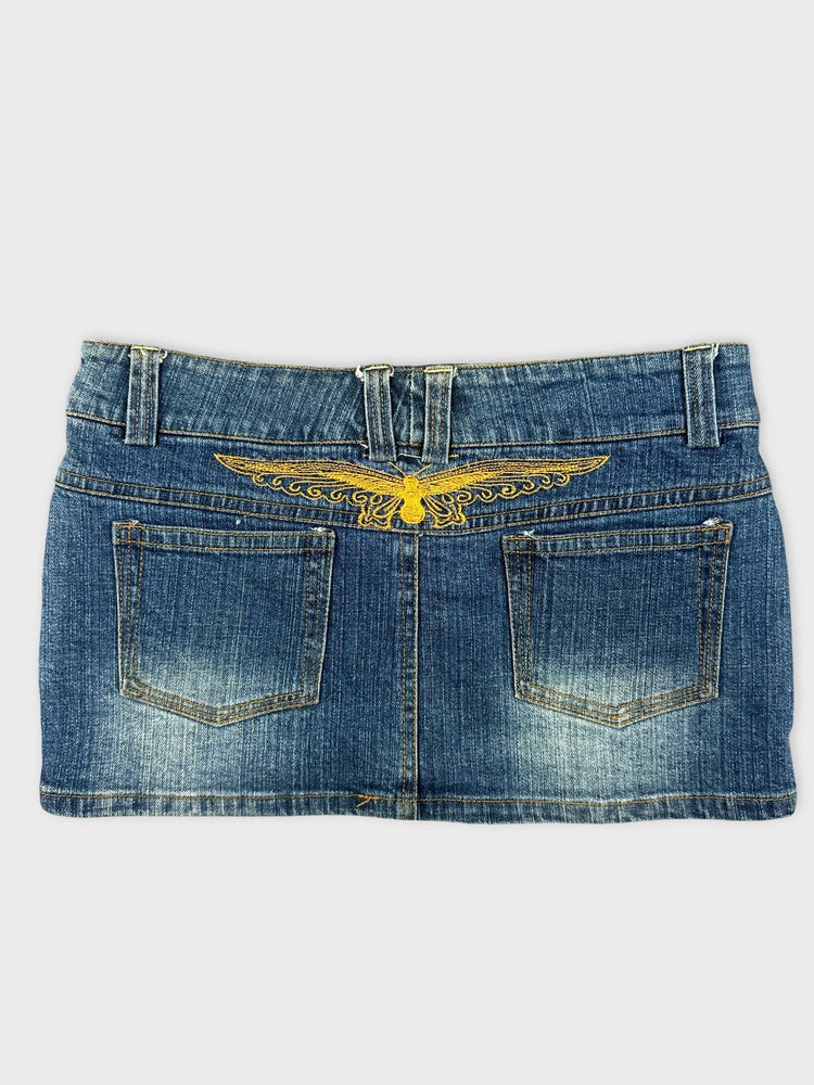 Classic Denim Miniskirt with Distressed Detail (W28 / M)