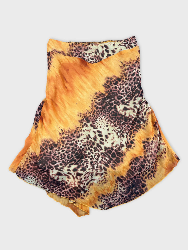 Leopard Print Ruffle Skirt in Sunset Tones (W27 / S)