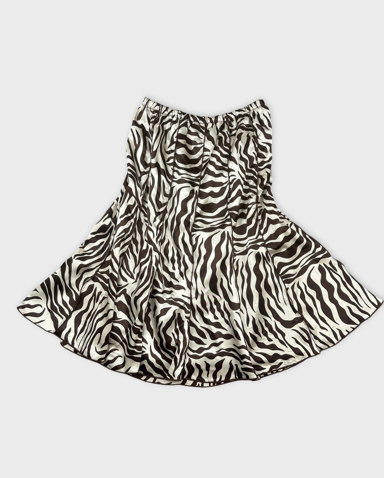 Zebra Print Flowy Skirt for Bold Looks (W27 / S)