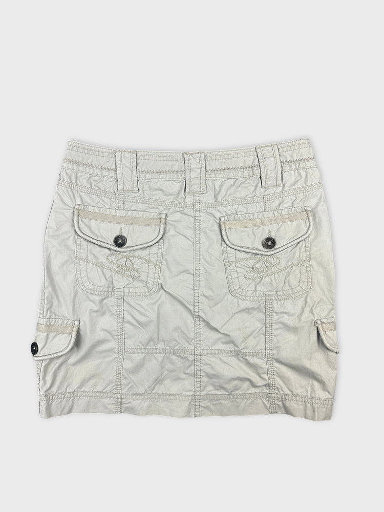 Chic High-Waisted Cargo Skirt in Light Grey (W31 / L)