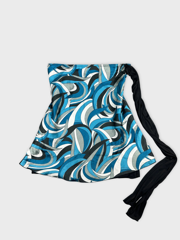 Flowy Abstract Skirt with Sheer Overlay (W33 / XL)