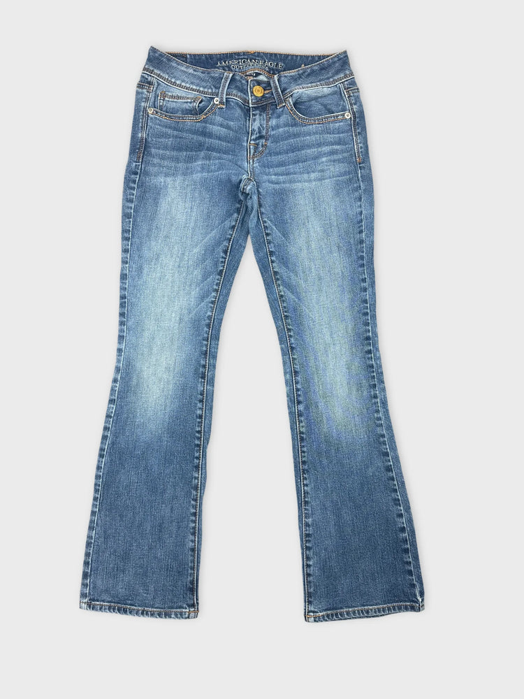 Flared Denim Jeans with Vintage Wash (W26 / S)