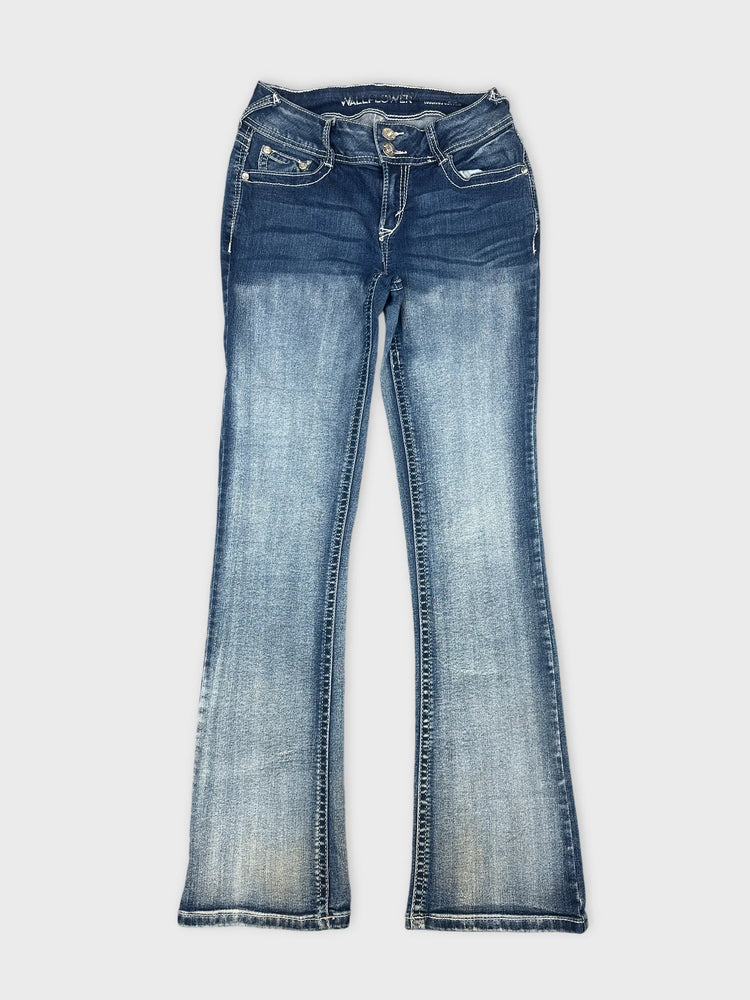 Flared Denim Jeans with Vintage Wash (W25 / XS)