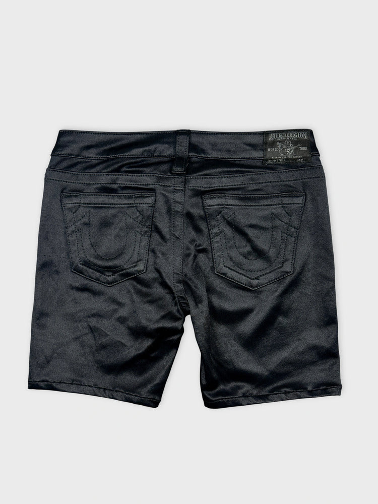True Religion Black Denim Shorts with Edgy Fit (W29)