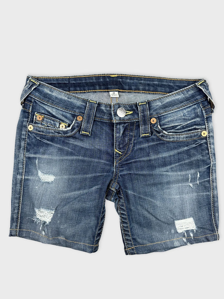 True Religion Distressed Denim Shorts with popped Edges (W26 / S)