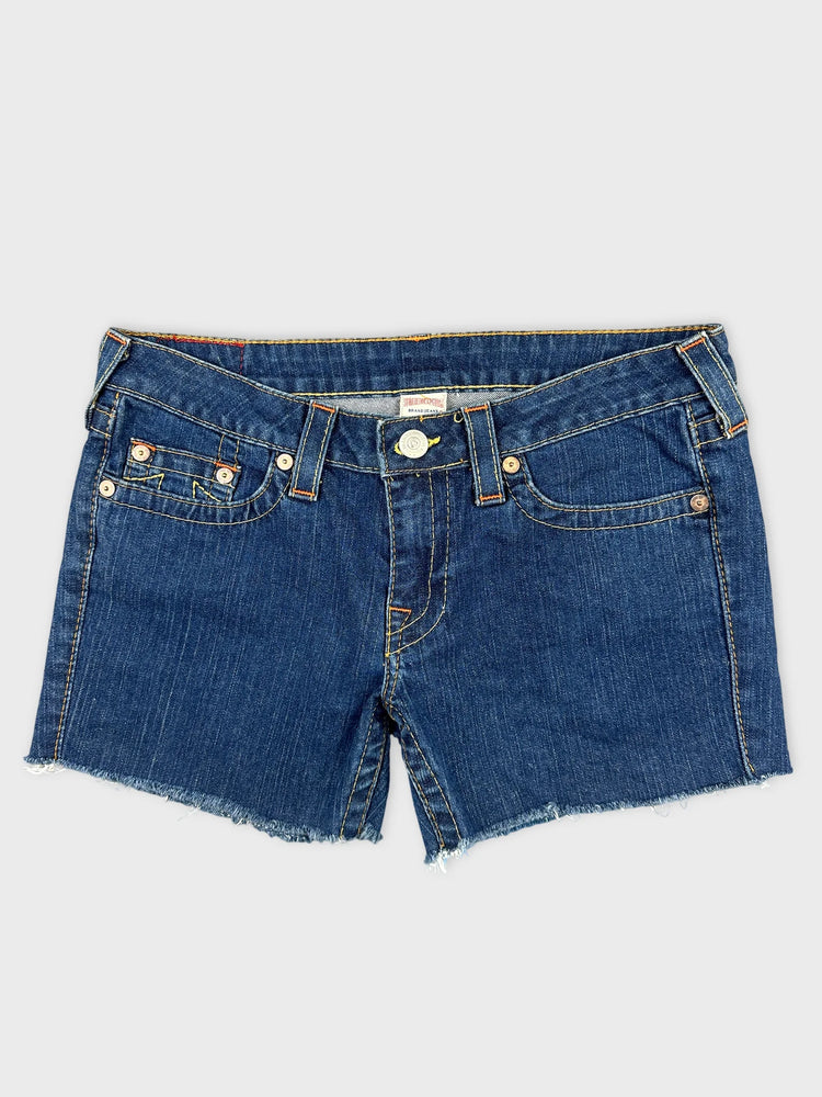 True Religion Edgy Denim Shorts with Raw Hem (W31 / L)