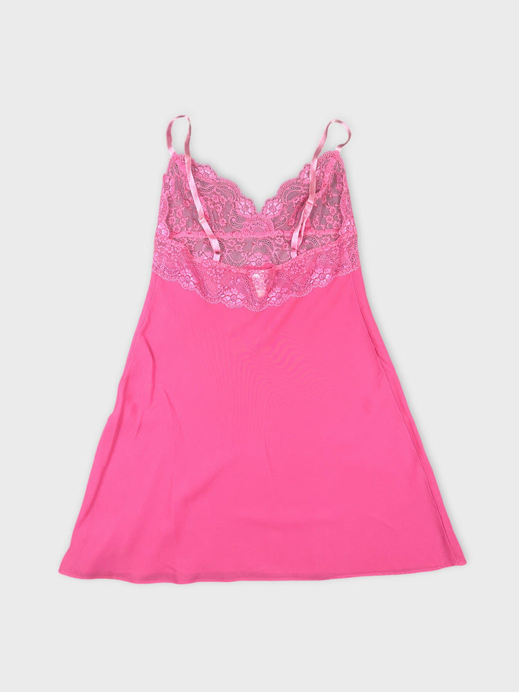 Pink Lace Trim Camisole Top (S)