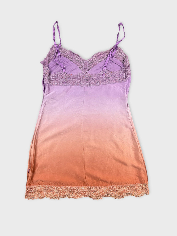 Ombre Silk Camisole with Lace Trim (XS)