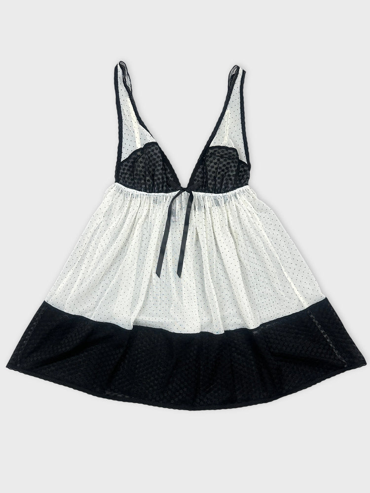 Black and White Polka Dot Top (M)