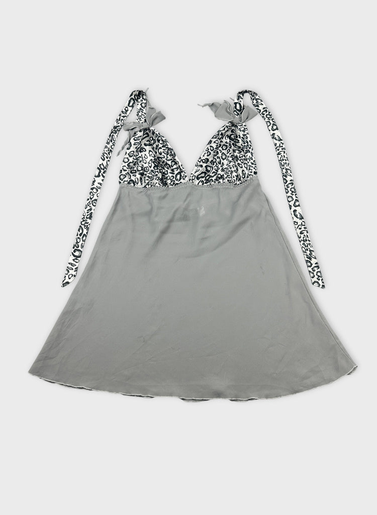 Leopard Print Halter Top Dress (M)
