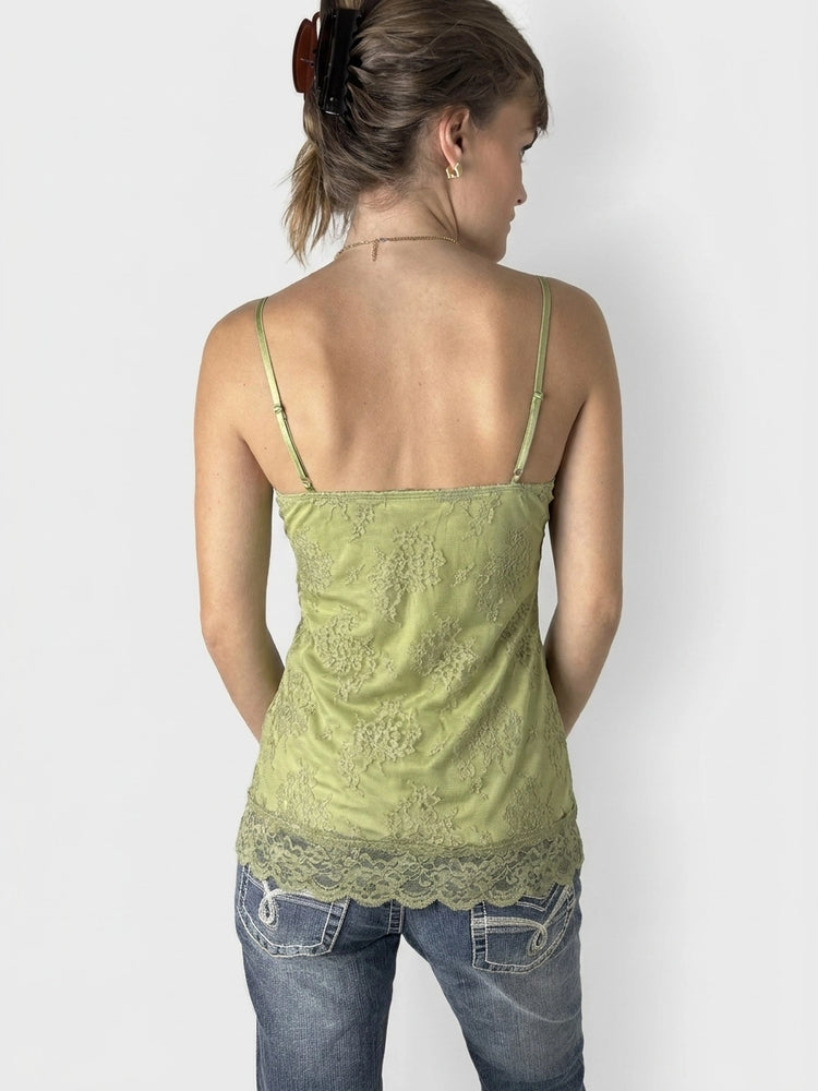 Lace Camisole in Olive Green (S)