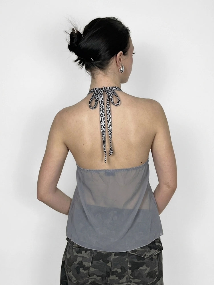 Leopard Print Halter Top Dress (M)