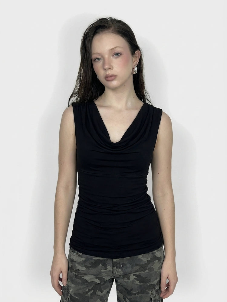 black tight back mesh top
