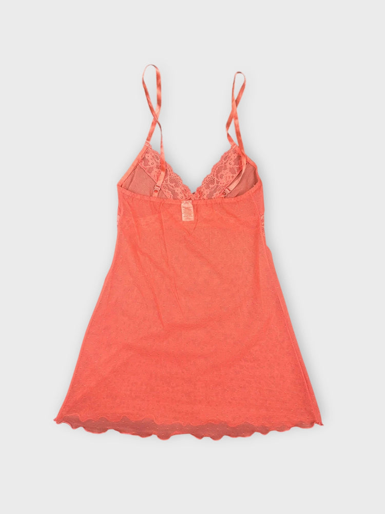 Coral Lace Trim Cami Dress (XS)