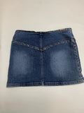 Edgy Low Rise Grommet Belt Denim Mini Skirt Fornarina (M)