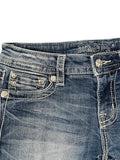Miss Me Light Wash Rolled Hem Denim Hotpants (L)