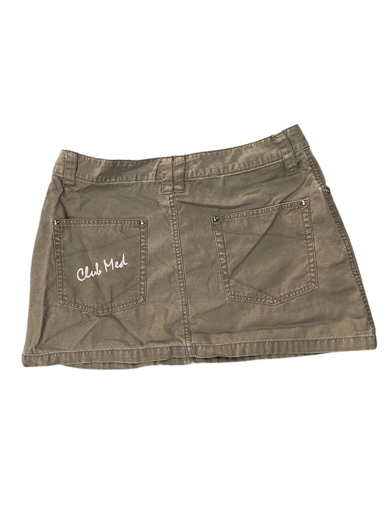Grey Casual Mini Skirt with Embroidered Logo (XS)
