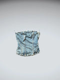 Y2K Denim Corsage Top im Tube-Style (S)