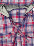 nory fashion checkered hooded shirt (L)