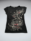 Y2K Black Graphic Ed Hardy Style Tee (S)