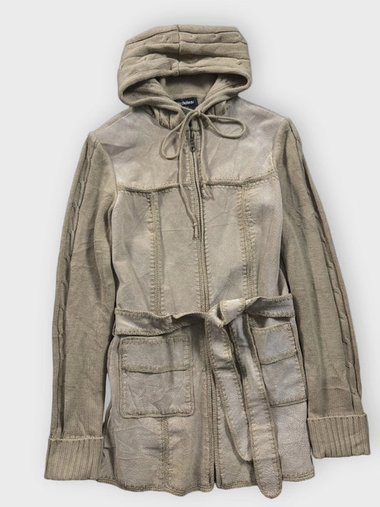 Le Chateau Beige Genuine Leather Coat (XS)