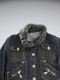 Ultima Faux Fur Collar Denim Jacket Women (S)