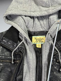 Maralyn & Me Black Faux Leather Hooded Jacket Women (M)