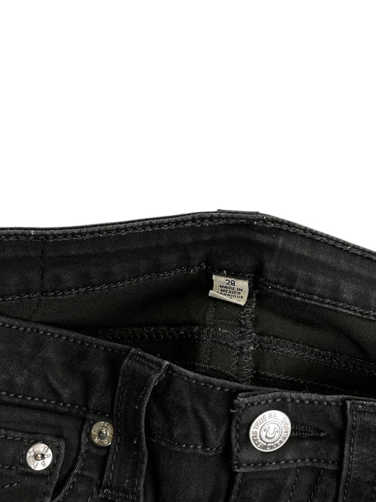 Black Slim-Fit Jeans with Flap Pockets (S)