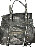 Black Studded Strap Tote Bag (ONESIZE)