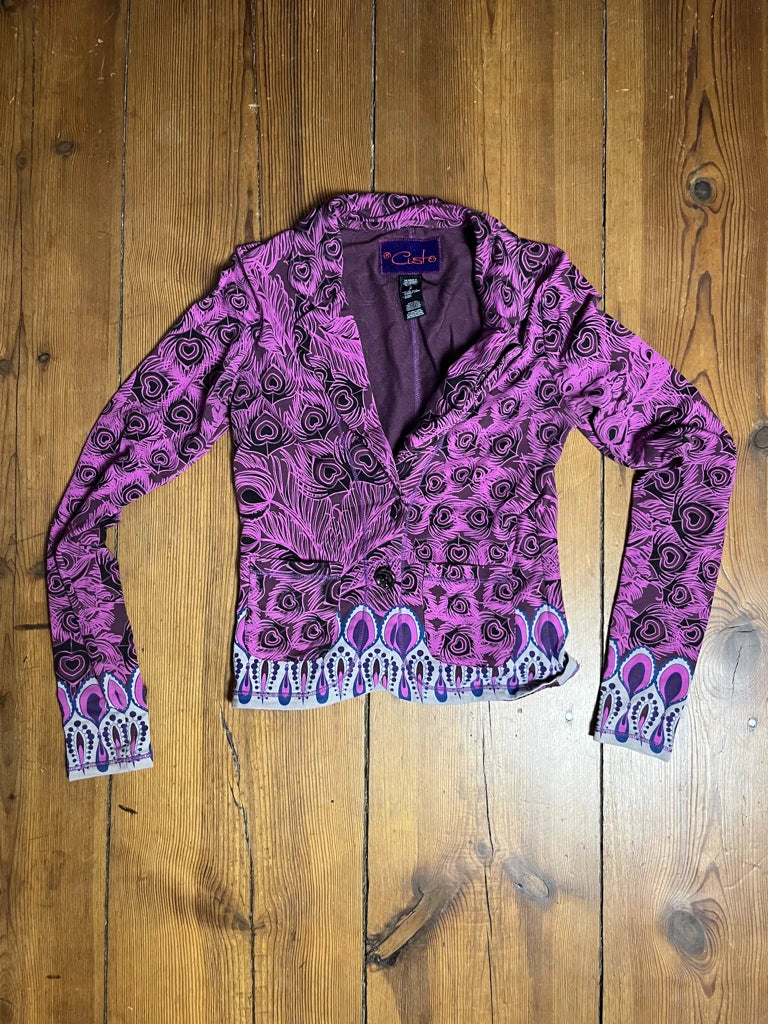 Purple Blazer with Print