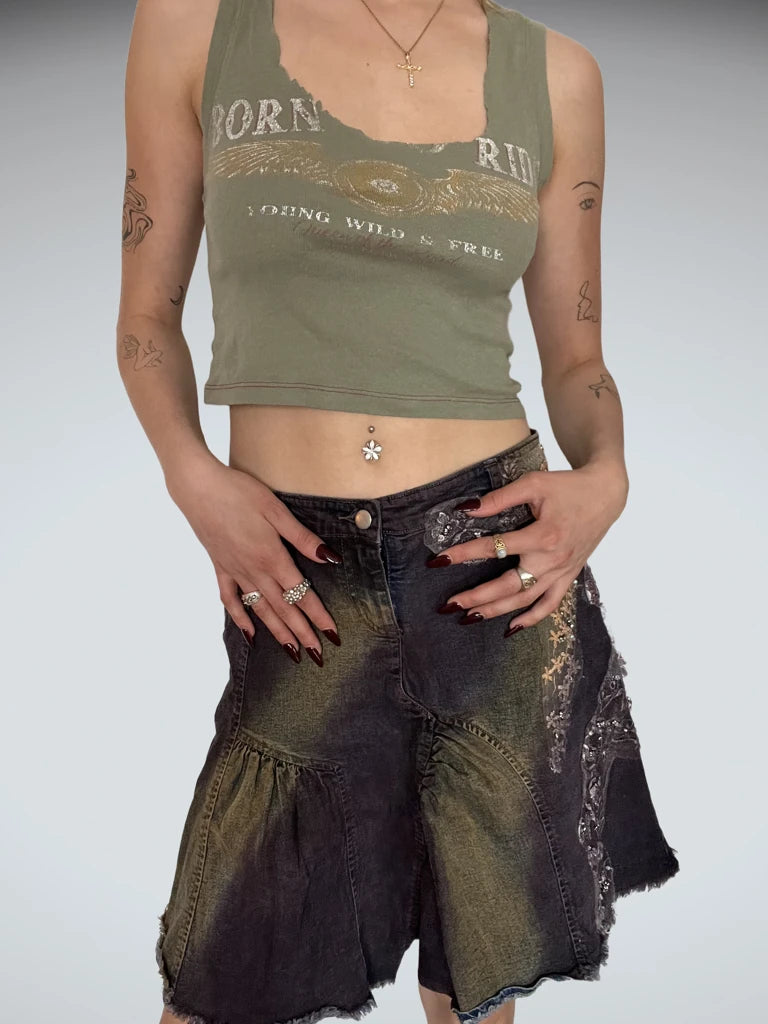 Washed Midi Skirt