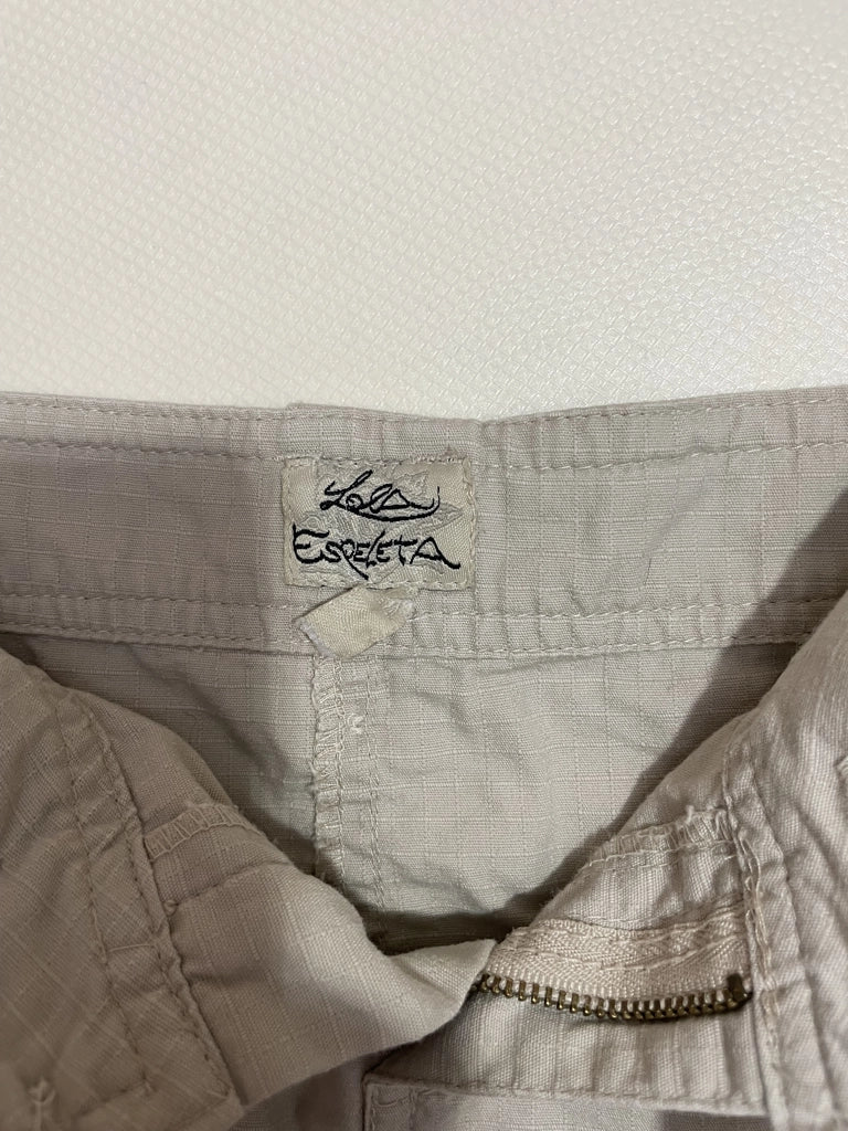 Khaki Beige Cargo Mini Skirt Utility Style Vintage Casual (M)