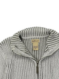 Ruff Hewn Grey Ribbed Full-Zip Cardigan (M)