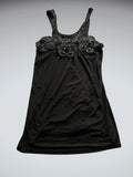 Black Beaded Floral Camisole (S)
