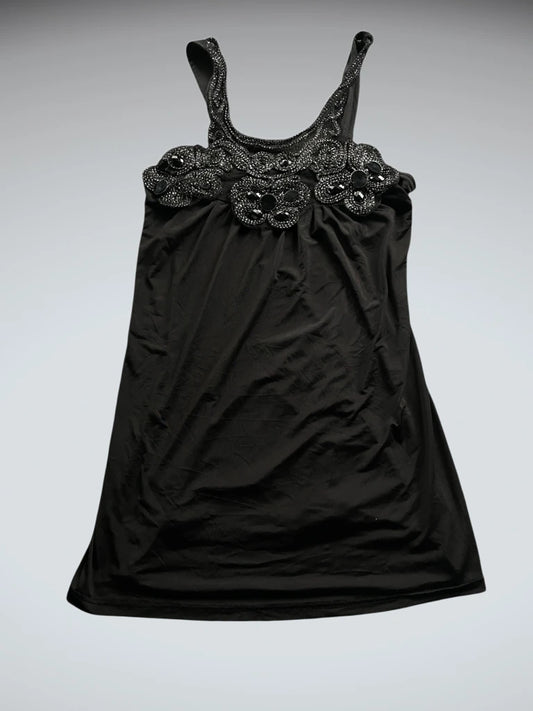 Black Beaded Floral Camisole (S)