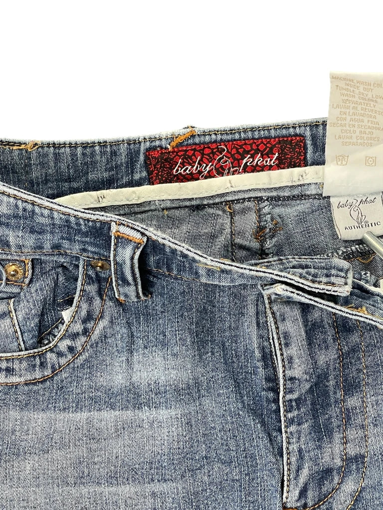 Baby Phat Distressed Blue Denim Skirt (M)