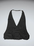 Chic Black Halter Tailored Vest (M)